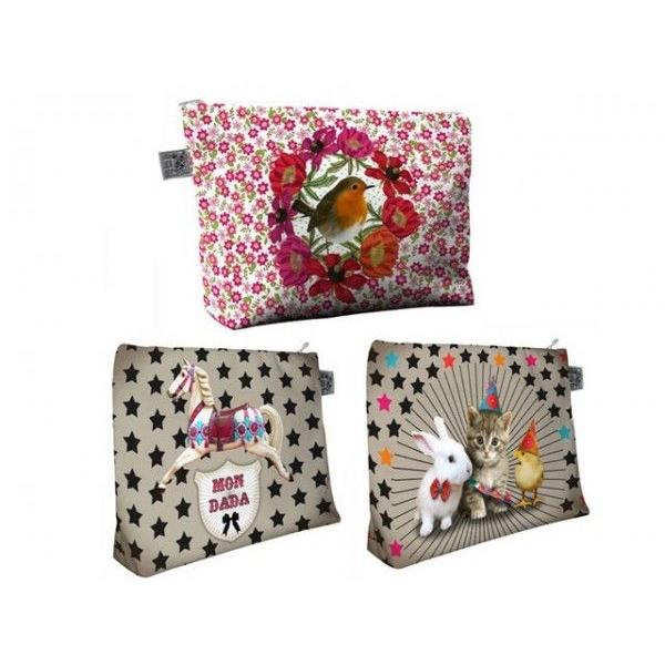 レッセルーシーフェール カラフルプリントのポーチ L ねこ/DADA マチ付 ルーシーダンセット リ...