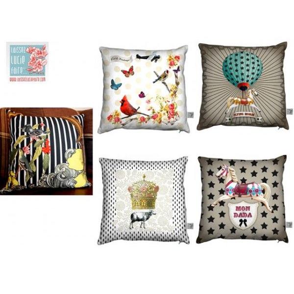 レッセルーシーフェール カラフルプリントのクッションカバー Sサイズ インテリア雑貨 ギフト