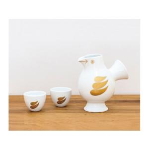 リサラーソン おさけとり 鳥の形の徳利とお猪口のセット 置物 金 ゴールド 波佐見焼  陶器製 li...