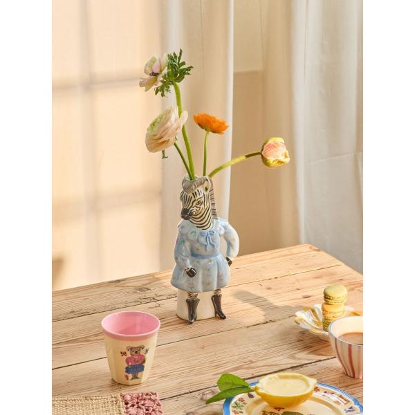 ナタリーレテ 花瓶 しまうま ゼブラ 一輪挿し フラワーベース 花器 陶器