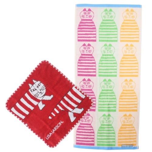 リサラーソン タオルセット 箱入り ウォッシュタオル＆フェイスタオル マイキー ミンミ ねこ lis...