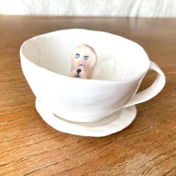 エレオノール・ボストロム カップ&amp;ソーサー 犬 テリア コーヒーカップ ティーカップ 陶器製 北欧雑...
