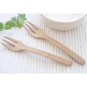 ぬくもりのある木のフォーク ナチュラル デザートフォーク Sサイズ ケーキフォーク オーク なら ナ...