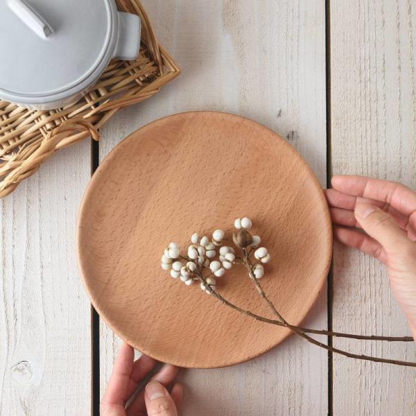 木のお皿 プレートディッシュ　MUTE Sサイズ 18cm ビーチ ケーキプレート サイドプレート ...