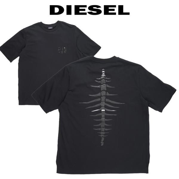 ディーゼル メンズ 半袖 Tシャツ ブラック オーバーサイズ DIESEL A01855 0PATI...