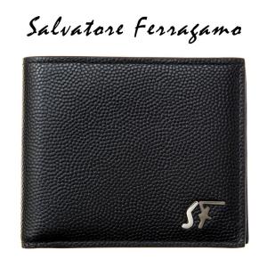サルヴァトーレ フェラガモ 二つ折り財布 メンズ ブラック レザー Salvatore Ferragamo 66A531
