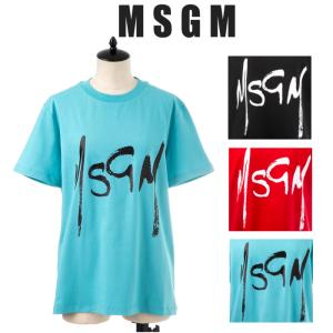 MSGM 半袖Tシャツ レディース クルーネック ブラッシュロゴ エムエスジーエム 2941MDM74