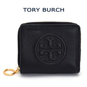 トリーバーチ 二つ折り財布 ブラック エンボス ロゴ コンパクト TORY BURCH 74845 0820 001｜concerto
