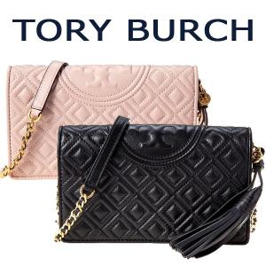 トリーバーチ TORY BURCH キルティング 羊革 シープレザー 2WAYウォレットショルダーバッグ FLEMING WALLET CROSS-BODY 50263 ブラック/ピンク｜concerto