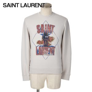 サンローラン スウェット／トレーナー レディース サンドベージュ クルーネック ロボットプリント SAINT LAURENT 557560 YBDW2 9721 3996112 10000｜concerto Yahoo!店