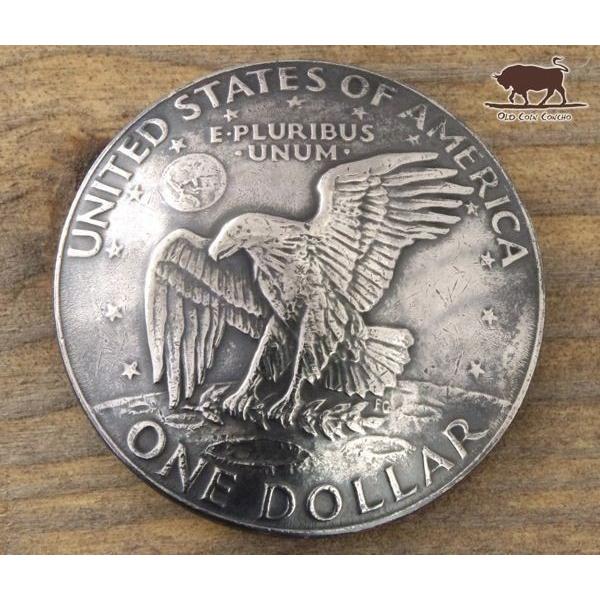 コンチョ　ボタン　本物コイン使用　アメリカ　1ドル　イーグル　アイゼンハワー　直径約37mm　siz...