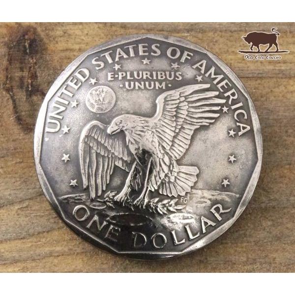 コンチョ　ボタン　本物コイン使用　アメリカ　1ドル　イーグル　アンソニー　直径約26mm　sizec...