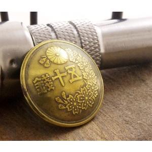 コンチョ ボタン 本物コイン使用 日本古銭 小...の詳細画像2