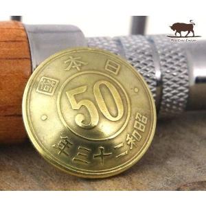 コンチョ ボタン 本物コイン使用 日本古銭 小...の詳細画像2