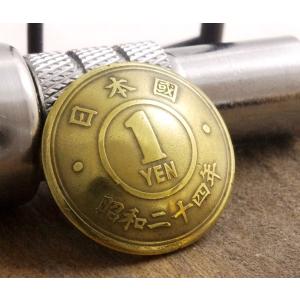 コンチョ ボタン 本物コイン使用 日本古銭 一...の詳細画像2