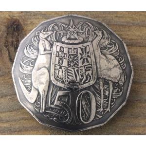 コンチョ ボタン 本物コイン使用 日本古銭 竜二銭銅貨 竜面 直径約31mm