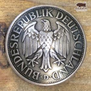コンチョ　ボタン　本物コイン使用　ドイツ　1マルク　イーグル　直径約23mm　sizeb　コインコンチョ　ネジ式コンチョ　パーツ｜concho