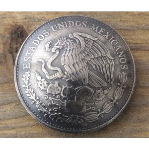 コンチョ　ボタン　本物コイン使用　メキシコ　20ペソ　イーグル　直径約31mm　sized　コインコンチョ　ネジ式コンチョ　パーツ