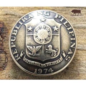 コンチョ　ボタン　本物コイン使用　フィリピン　10センタボ　盾　直径約17mm　sizea　motifsc　コインコンチョ　ネジ式コンチョ　パーツ
