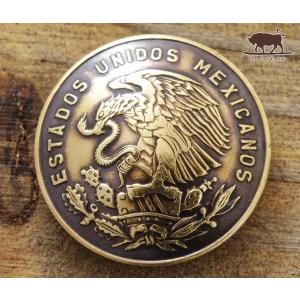 コンチョ　ボタン　本物コイン使用　メキシコ　5センタボ　イーグル　直径約20mm　sizea　コインコンチョ　ネジ式コンチョ　パーツ