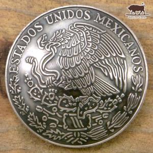 コンチョ　ボタン　本物コイン使用　メキシコ　5ペソ　イーグル　直径約32.5mm　sized　コインコンチョ　ネジ式コンチョ　パーツ｜concho