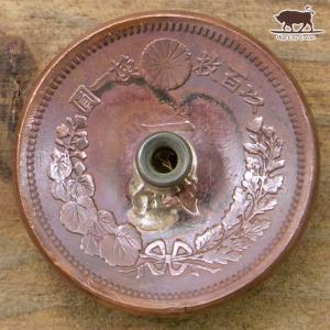 コンチョ ボタン 本物コイン使用 日本古銭 竜...の詳細画像1