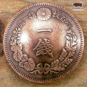 コンチョ ボタン 本物コイン使用 日本古銭 竜一...の商品画像