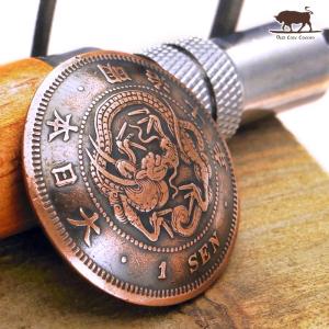 コンチョ ボタン 本物コイン使用 日本古銭 竜...の詳細画像2