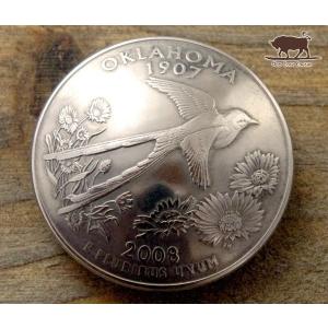 銀貨コンチョ セット コンチョ ボタン 本物コイン使用 アメリカ 25セント 50州 ワシントン