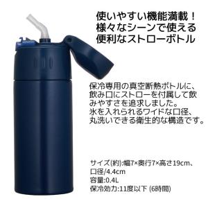 サーモス 水筒 Fhl 401 Nvy ネイビー 真空断熱ストローボトル Thermos ケータイマグ 定番の人気シリーズpoint ポイント 入荷 ストロー ギフト包装 マグボトル 400ml
