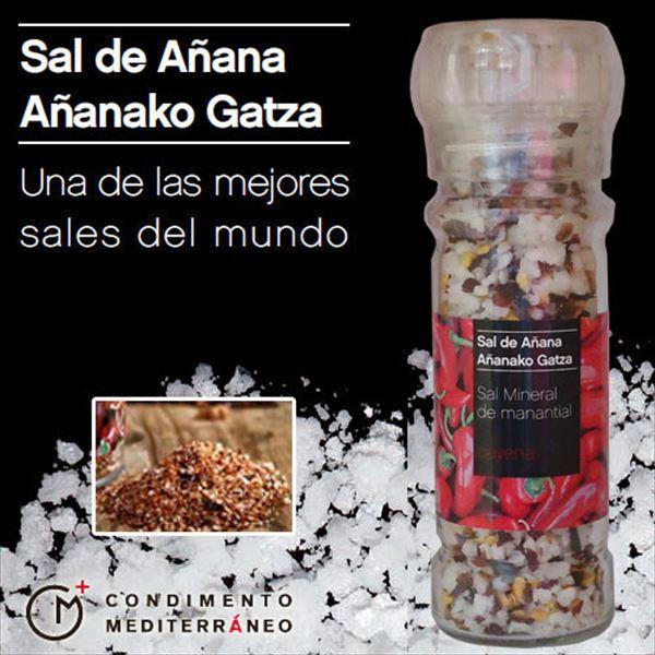 Sal mineral de mananyial/Cayena 泉の岩塩 カイエン（唐辛子） ミル付...