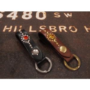 COLIMBO : JEWEL STUDDED LEATHER KEY RING “HELIOS” ...