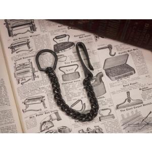 BUTTON WORKS : BLACK LINE KEY CHAIN / ボタンワークス ブラック...