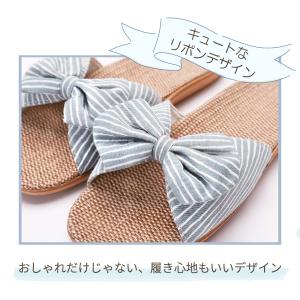 スリッパ 麻 夏用 リボン 可愛い かわいい ...の詳細画像3
