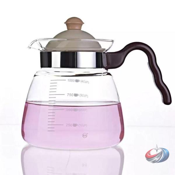 ティーポット 耐熱ガラス 紅茶 1000ml 蓋 茶こし付き ハーブティー コーヒーサーバー ガラス...