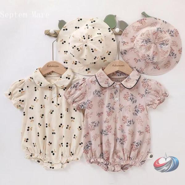 ベビー服 夏 新生児 ロンパース 赤ちゃん ワンピース 綿 女の子 可愛い 花柄 カバーオール 韓国...