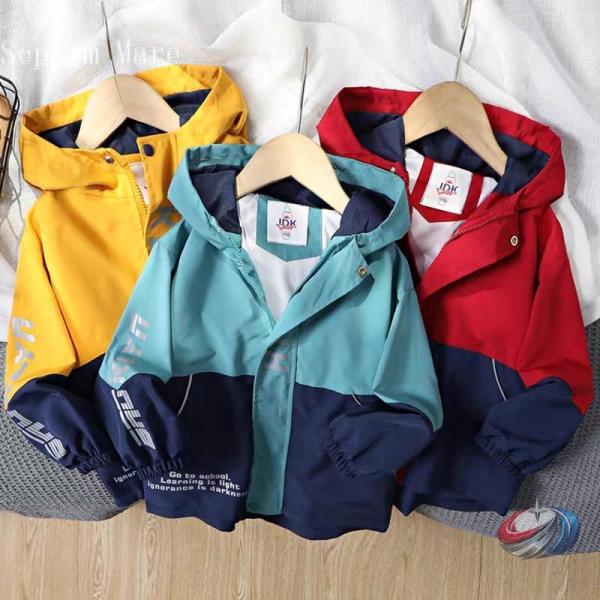 ジャンパーフロントジップブルゾンウインドブレーカーメッシュ裏地フード付きキッズジュニア男の子女の子子...