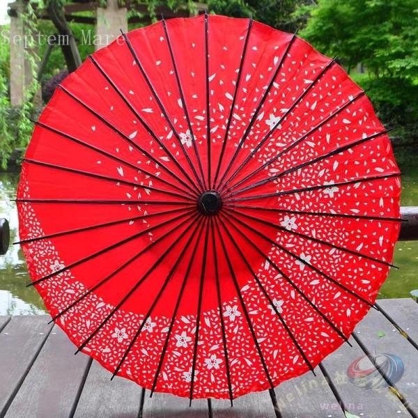 長舞傘 和傘 花柄 雨傘 ゾンチー 花火 インテリア コスチューム小物 踊り傘 飾り用 防水 手作り...