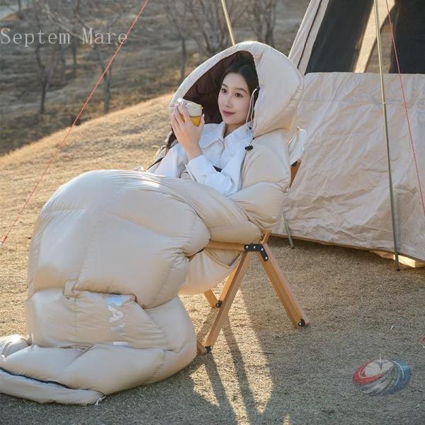 シュラフ ダウン 寝袋 冬用 コンパクト 羽毛80％ 封筒型 ゾンチー 洗えて軽量に持ち運びやすい ...