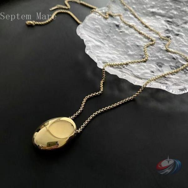 ネックレス ロングネックレス メタル レディース ステンレスチェーン 大人 上品 シンプル シルバー...