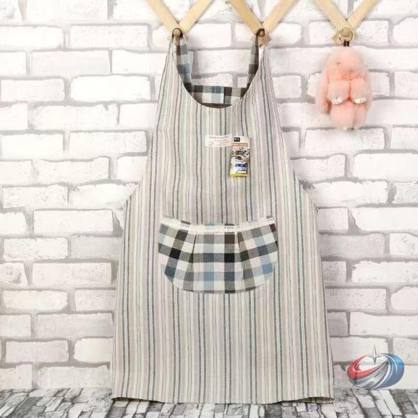 エプロン コットン h型 綿 新作 レディース フリル バッククロス ゆったりサイズ 大きめサイズ ...