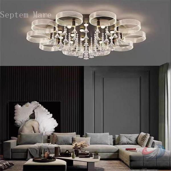 シーリングライト LED 無極調光 リモコン付き サークル リビング ゾンチー 天井照明 水晶 ヨー...