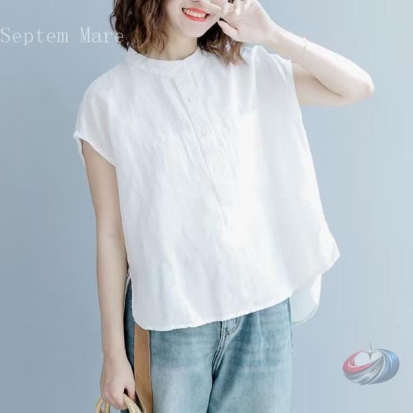 トップス ブラウス スタンドカラー バンドカラーシャツ レディース おしゃれ 韓国 秋 カジュアル ...