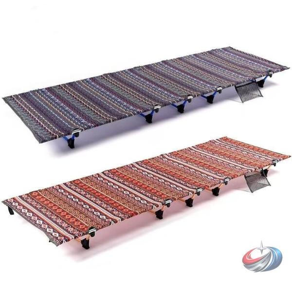 折りたたみ コット アウトドア ベッド キャンプコット 折り畳みベッド 図柄 キャンプ レジャーベッ...