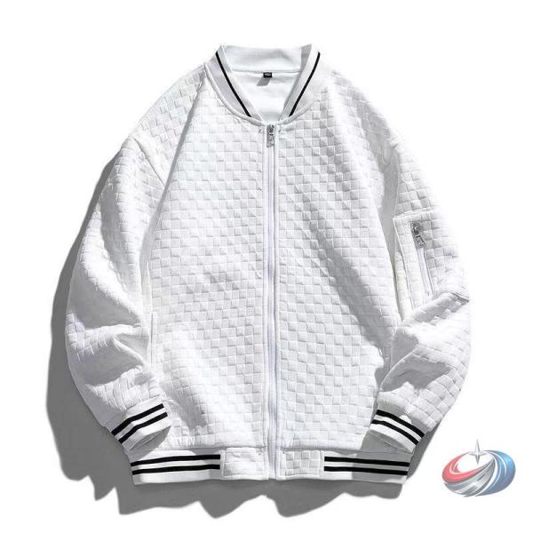 スタジャン メンズファッション 無地 ブルゾン スタジアムジャンパー アウター ジャケット ワッフル...