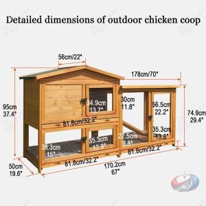 屋外木製 鶏小屋 大型 鶏かご 防雨 ワイヤー...の詳細画像1