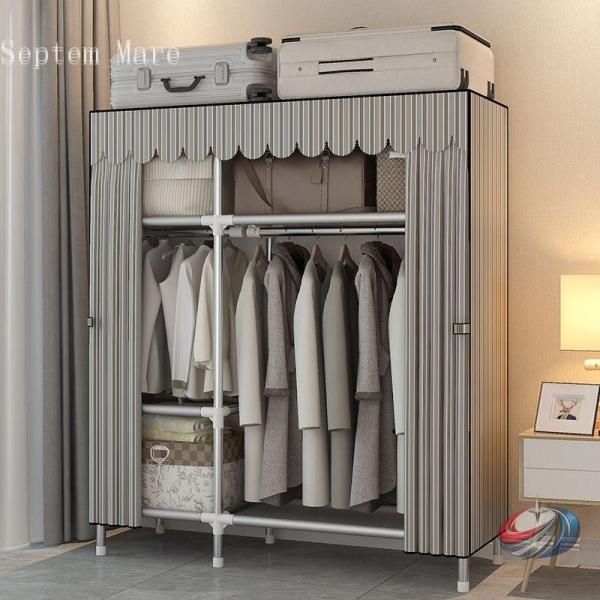 ワードローブ クローゼットハンガー 大容量 カバー付き タンス クローゼット 不織布 シンプル収納棚...