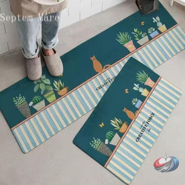 キッチンマット 滑らない 玄関マット 室内 屋外 吸水 滑り止め付き 床保護 北欧 キッチンマット ...