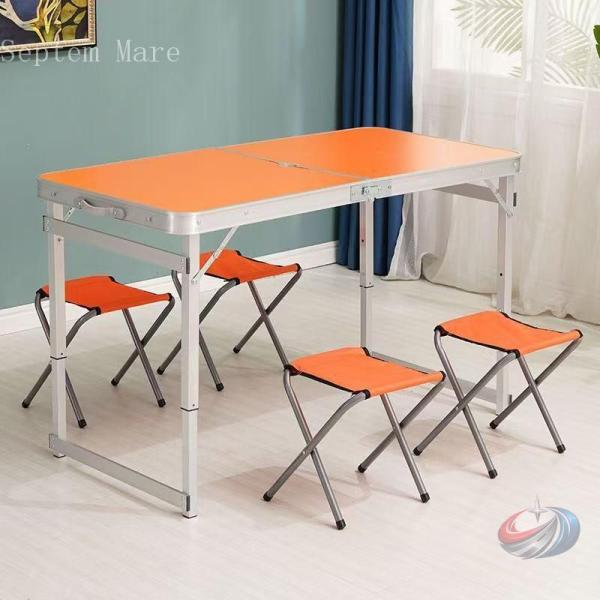 折りたたみ式 キャンプテーブルセット 椅子4脚付き 高さ調節可能 ゾンチー BBQやピクニックを快適...