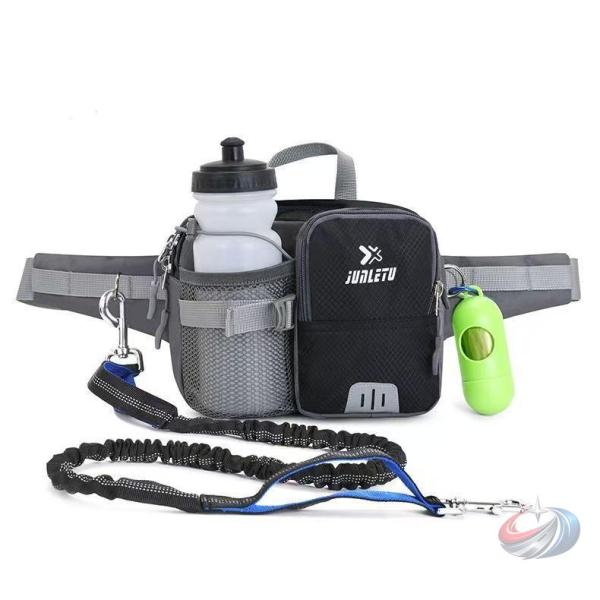 両手フリー 犬 ペット散歩用ウエストバッグ トリーツポーチ ランニングポーチ ボトル揺れない ポーチ...